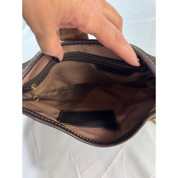 Coronado Dark Chocolate Suede Concealed Carry Purse with Brown Leather Strap - Picture 15 of 16